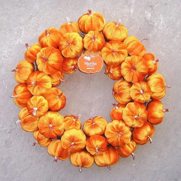 Martha Stewart Holiday Martha Stewart Orange Velvet Pumpkin